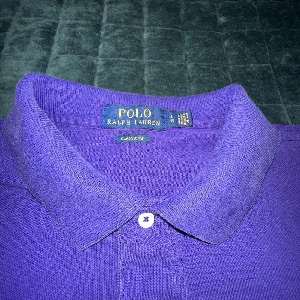 Polo Ralph Lauren Mens Short Sleeve Shirt Large (L) Purple Classic Prep